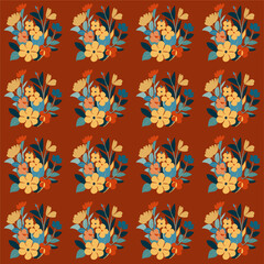 Obraz premium Vector seamless pattern, with flowers