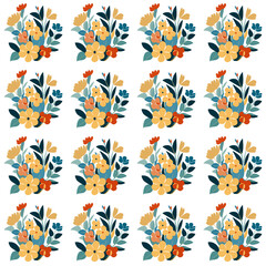 Obraz premium Vector seamless pattern, with flowers