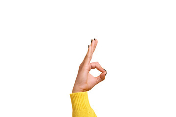hand ok sign isolated on transparent background