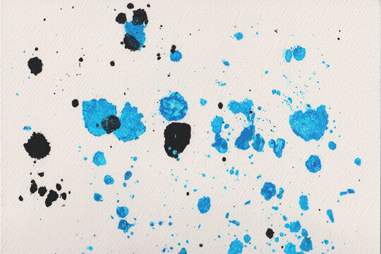 blau schwarz  Farbkleckse kunst