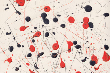 Gemälde Hintergrund Tropfen orange schwarz dekorativ abstrakt rot abstrakt linien chaos wild Effekt unruhig
