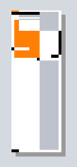 Orange vertical web banner templates. Avantgarde graphic style set. Vector illustration on a white background.
