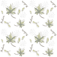 Seamless Pattern with Maple Leaves