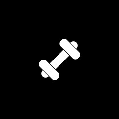 Simple illustration of Steel barbell icon for web design isolated on black background