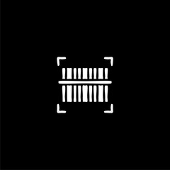Barcode Hand drawn style design illustrations icon isolated on black background