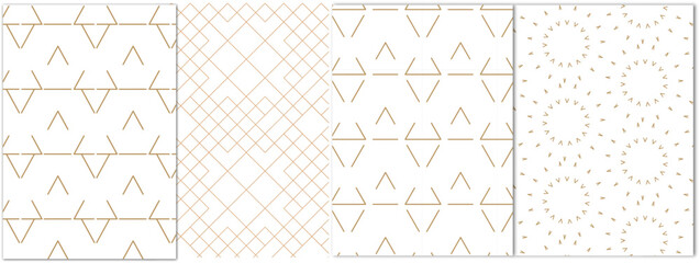 Set of Geometric seamless patterns. Abstract geometric shape