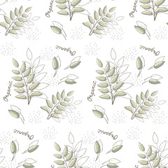 Seamless Organic Pattern with Twigs