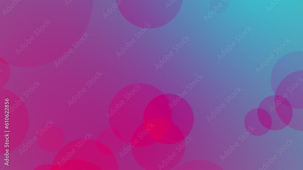 Wall mural looped animated abstract blue and pink background of floating defocused particles