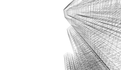 abstract 3d architecture vector illustration