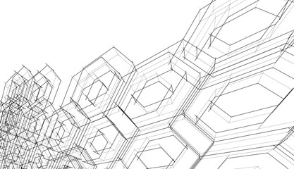 abstract 3d architecture vector illustration