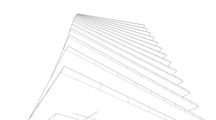 abstract 3d architecture vector illustration