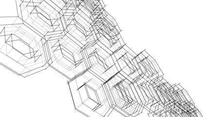 Fototapeta na wymiar abstract 3d architecture vector illustration