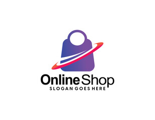 Shopping cart logo and shopping bags logo vector , graphic design. Vector Logo Illustration Design Template