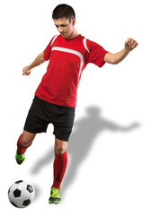 Portrait of a young professional soccer player.