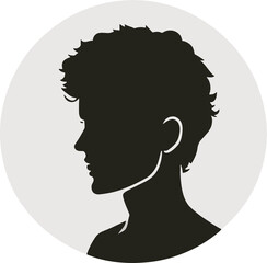 avatar in a circular logo in flat 2d style, generative ai