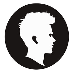 avatar in a circular logo in flat 2d style, generative ai