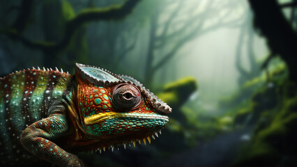 Fototapeta premium chameleon, generative ai