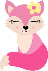 cute baby girl fox vector 