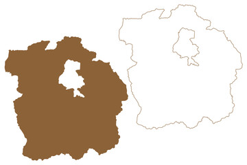 Innsbruck-Land district (Republic of Austria or Österreich, Tyrol or Tirol state) map vector illustration, scribble sketch Bezirk Innsbruck Land map