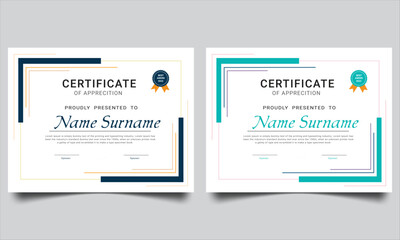 Certificate template. Diploma of modern design or gift certificate. Suit for business, education, online course, award, employee certificate and much more.