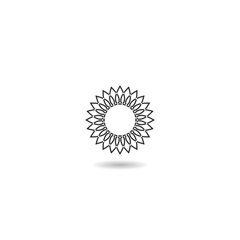  Mandala icon with shadow isolated on white