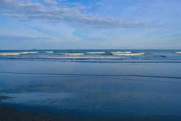 Serenity sea beach wave morning sunrise nature background