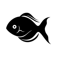 Obraz premium Fish icon. Black silhouette of fish.