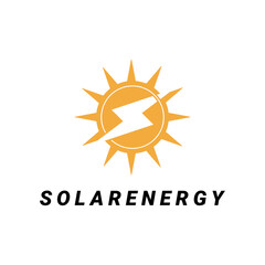 Sun solar energy logo design template