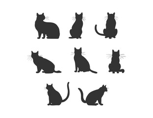 Black cat silhouette. Vector illustration desing.