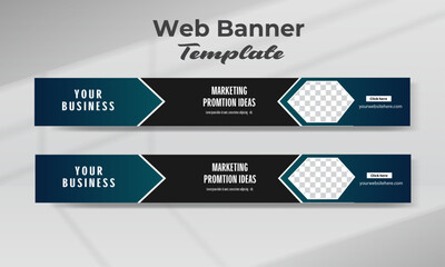 Digital Marketing Large Web Banner, Social Cover Template, Horizontal Web Banner or Corporate Business Banner Template