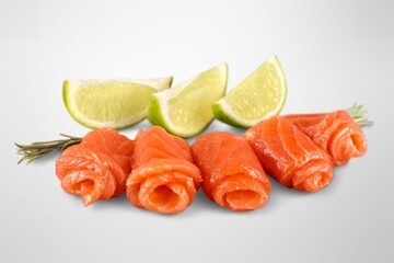 Fresh red tasty fish fillet with lemon