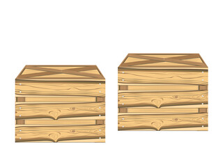 Wooden boxes for fruit and vegetables.