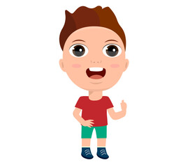 little girl boy show ok okey liking accept agreement rejoicing with thumb up primary school kindergarten education concept