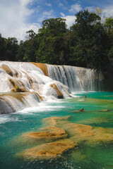 Pretty waterfalls called Agua Azul