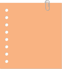 orange blank sticky note with paper clip