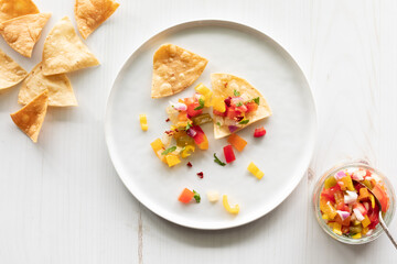 Crispy tortilla chips served with homemade salsa.
