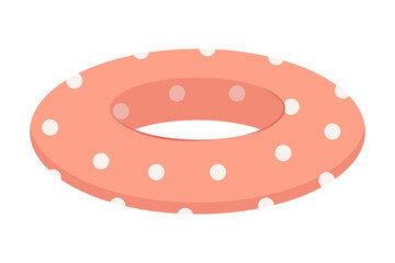 Rubber ring for the summer pool green color. Swimming rings on a white background. Inflatable rubber toy for water and beach. Colorful lifebuoy for swimming. Vector stock illustration.