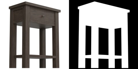 3D rendering illustration of a small console table
