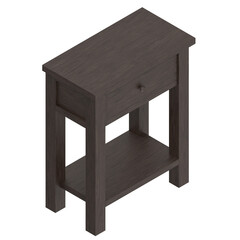 3D rendering illustration of a small console table