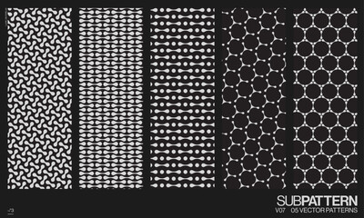  5 Vector patterns, Futuristic Patterns for print, fabric, and packaging design