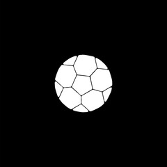 Football ball hand drawn icon isolated on black background 