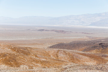 Mountainous and dry landscape, warm