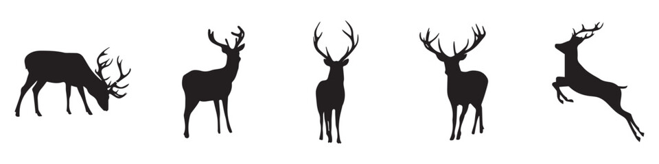 Deer collection icon. Vector silhouette. Vector Illustration. Vector Graphic. EPS 10
