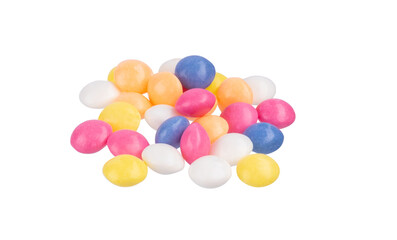 Fototapeta na wymiar multicolored round candies isolated on transparent background png