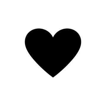 Vector heart. Black color heart illustration isolated on white background.