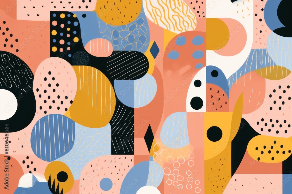 Aufkleber a colorful abstract pattern with circles and dots. generative ai image.