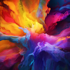 Colorful Explosion on a Black Background