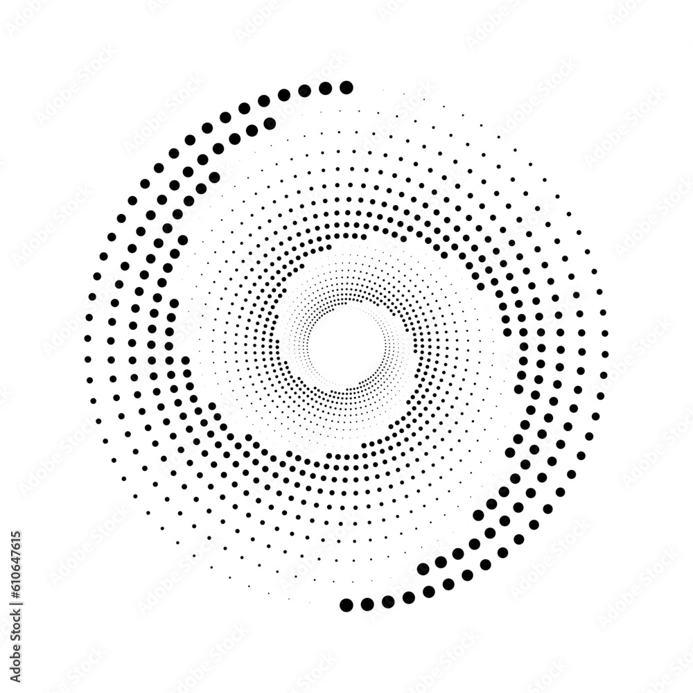 Poster abstract spiral dots shape element