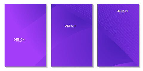 set of flyers abstract purple background with lines