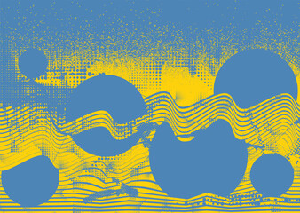 Aesthetic dotted design element. Duo tone poster . Modern art .Abstract composition . Half tone background. Halftone dots texture effect .Contemporary vector design